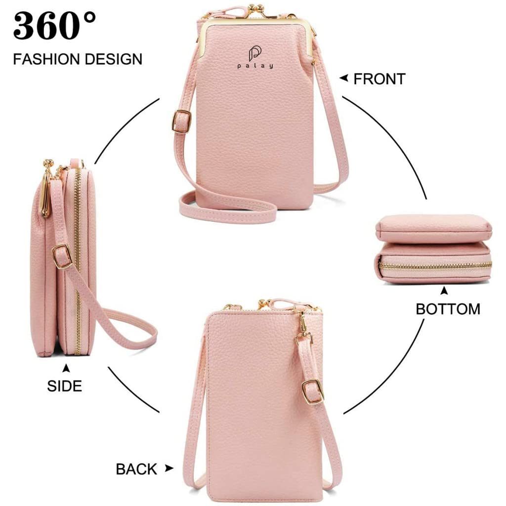 PALAY Women Crossbody Phone Bag Ladies Wallet Small Soft PU Leather Cell Phone Purse Mini Shoulder Bag with Strap Card Slots (Pink) PALAY Women Crossbody Phone Bag Ladies Wallet Small Soft PU Leather Cell Phone Purse Mini Shoulder Bag with Strap Card Slots (Pink)